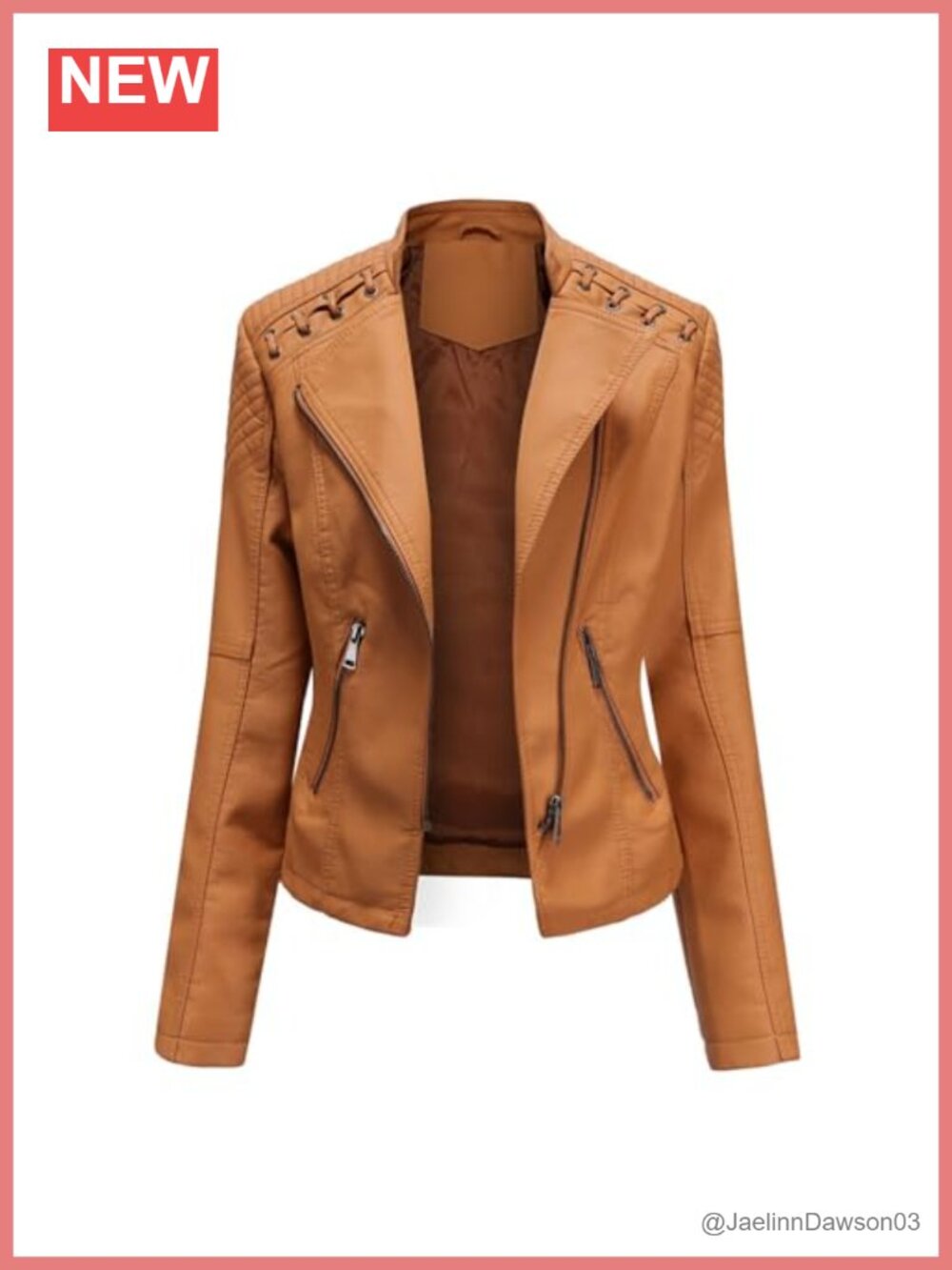 Faux Leather Moto Jacket Slim Fit Crop Biker Coat Dressy Casual